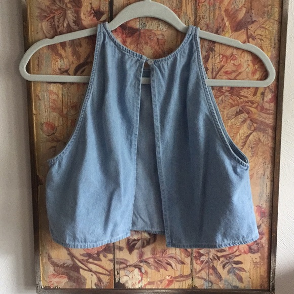 AMERICAN APPAREL BOHO DENIM CROP TOP USA S - Picture 3 of 8